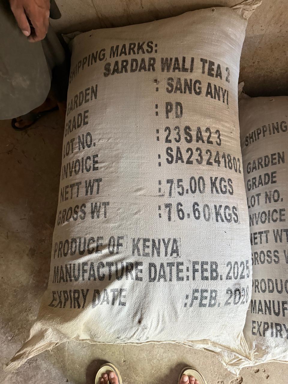 Warehouse tea sacks